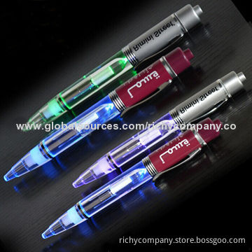 LED ballpoint pen with different light color optional
